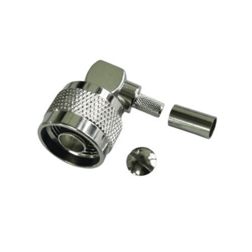 connector N-type male right angle thumb screw RF195