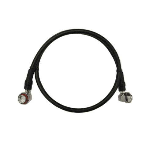 jumper cable coaxial flylead cable assembly 1/2 inch High Flex 7/16 DIN Male Right Angle to 7/16 DIN Male Right Angle