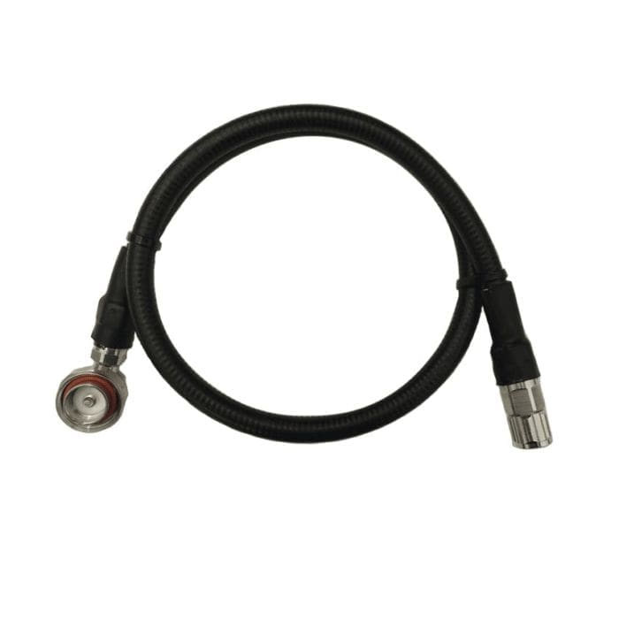 jumper cable flylead cable assembly coaxial 1/2 inch High Flex 7/16 DIN Male Right Angle to N type Male Straight